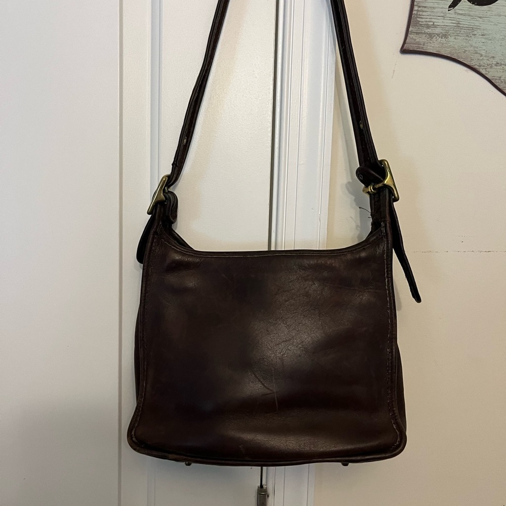 Vintage Coach Brown Leather Shoulder Bag